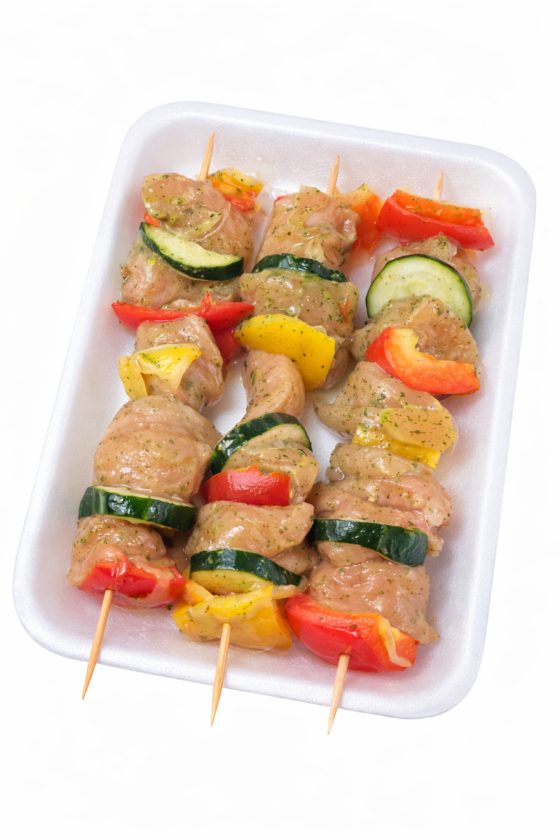 Spiedini di pollo sardo con verdure pronti da cuocere – Il Pollo D'Oro
