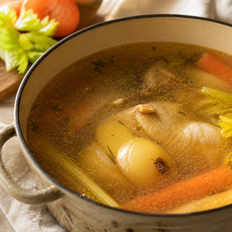 Brodo di pollo fatto in casa (foto illustrativa)