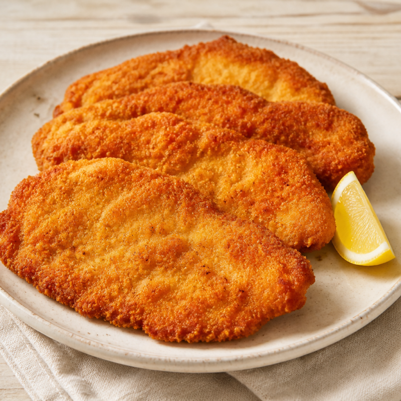 Fettine di pollo impanate con limone (foto illustrativa)