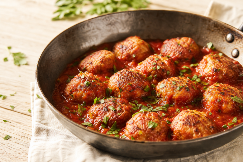 Polpette di pollo al sugo (foto illustrativa)