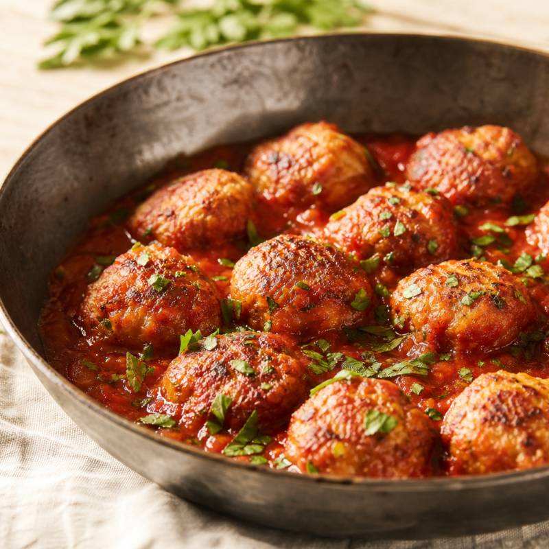 Polpette di pollo al sugo (foto illustrativa)