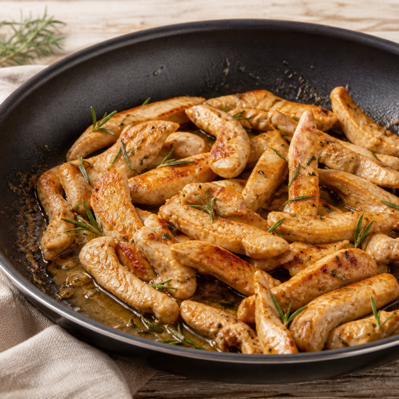 Straccetti di pollo in padella (foto illustrativa)